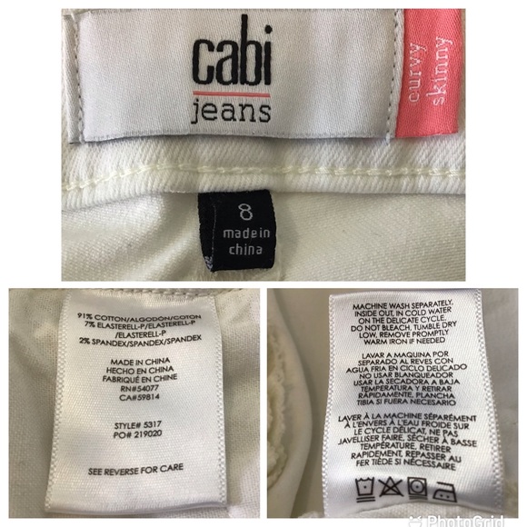 Cabi White Curvy Zip Skinny Jeans, #5317, Size 8 - Picture 16 of 16